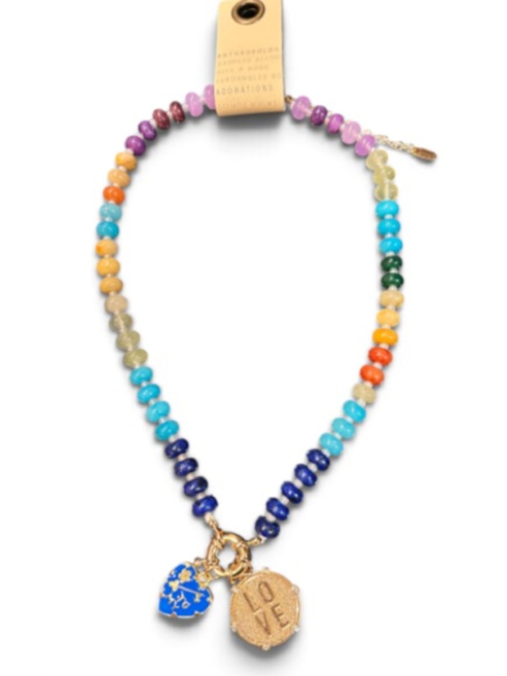 Anthropologie Beaded Charm Necklace NWT